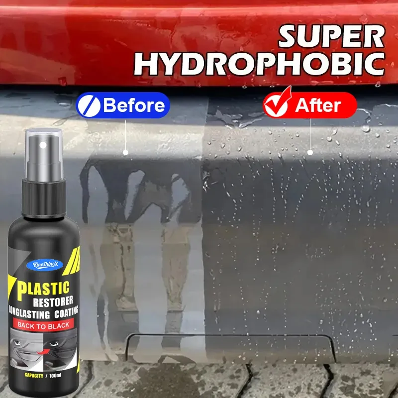 Car Plastic Cleaner Restores Black Shine
