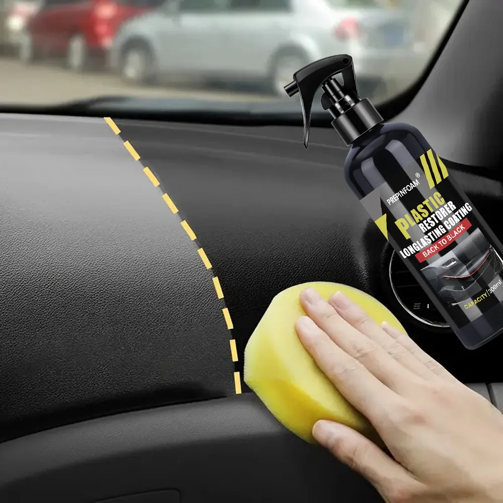 Car Plastic Cleaner Restores Black Shine hover