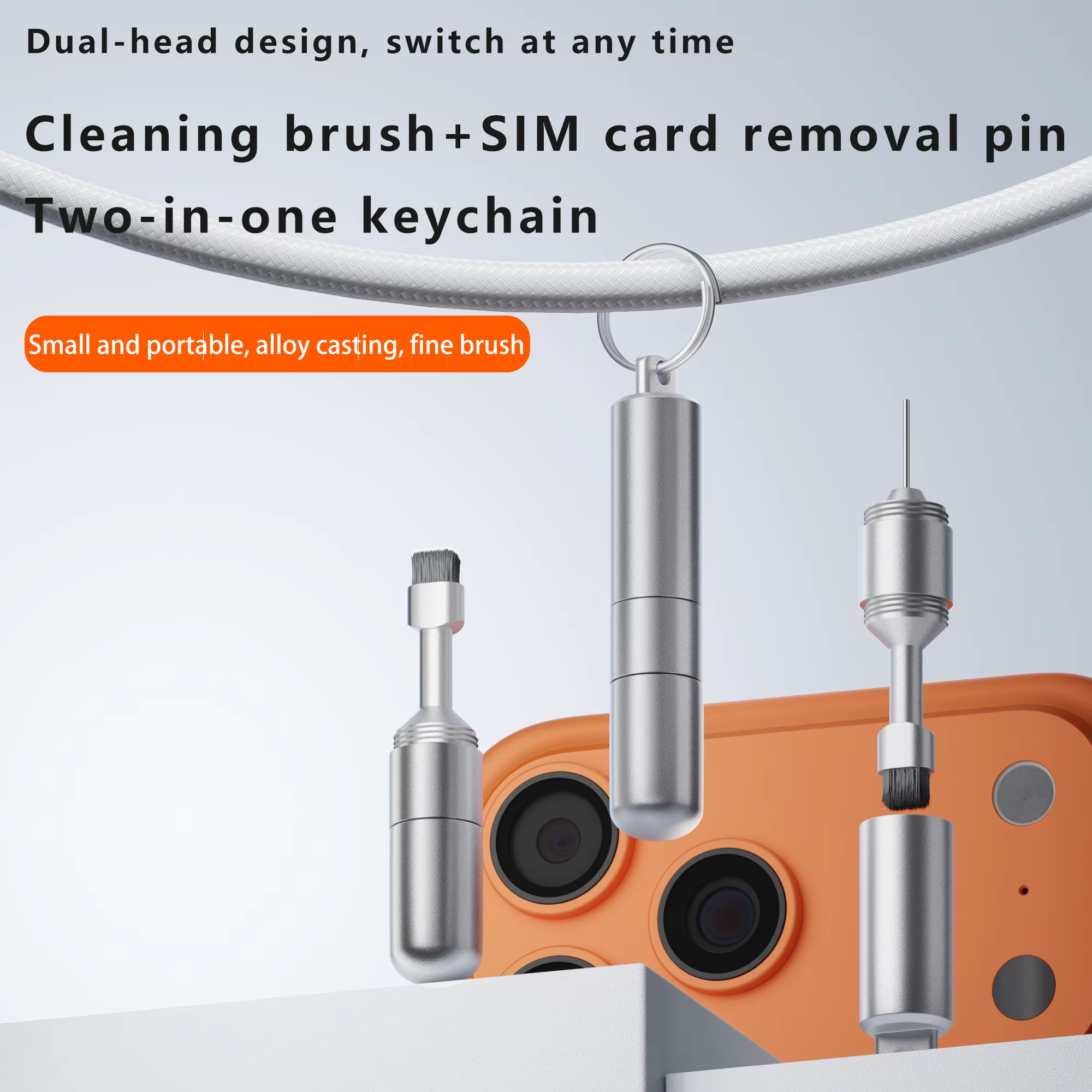 Smartphone Card Retrieval Needle and Cleaning Brush